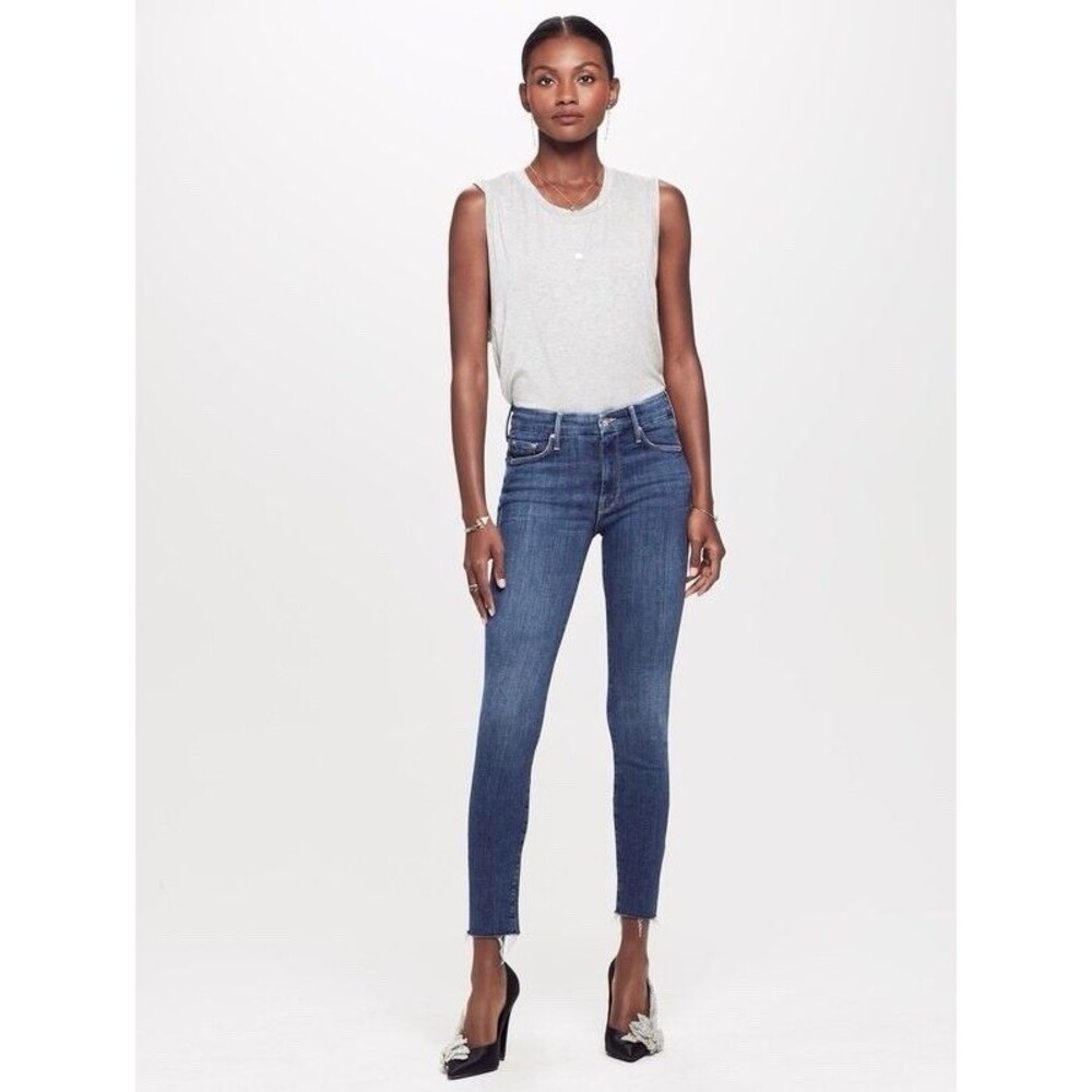 Mother Denim The Looker Ankle Fray Stretch Jeans Girl Crush ASO Martha Hunt